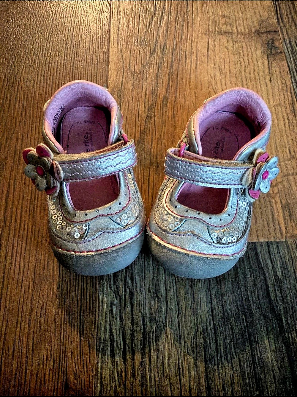 Stride Rite Girls Mary Jane Shoes Silver & Pink US 2.5 W